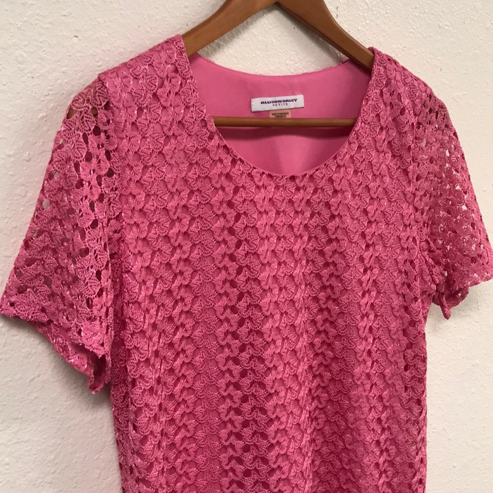Allison Daley Blouse with Lace Overlay